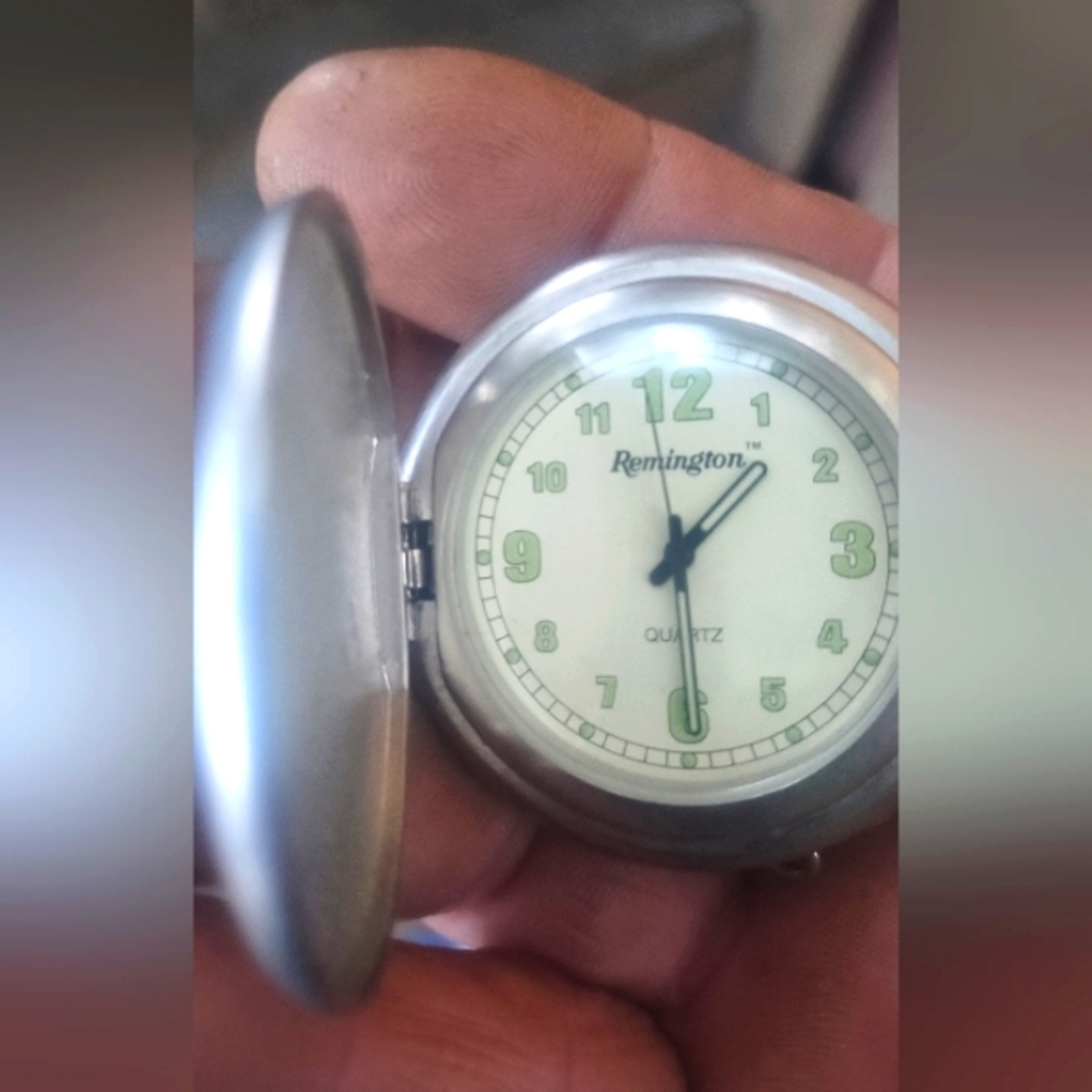 Remington  contemporary pocket watch glow in the dark numbers